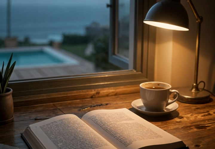 Writing Desk with open book